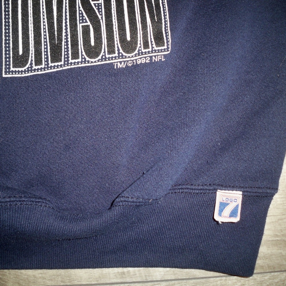 Vintage 1992 Dallas Cowboy NFL Blue Sweatshirt Big Logo Sweater Logo 7 Sz Large - Picture 5 of 9